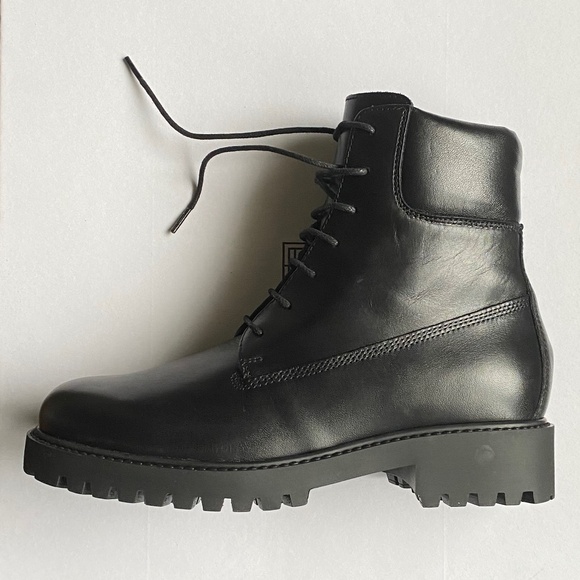 NWT TOTEME The Husky Leather Combat Boots - Sz IT 36(6) - Picture 4 of 16